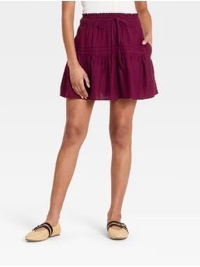 Linen Pintuck Mini A-Line Skirt from Universal Thread NWT